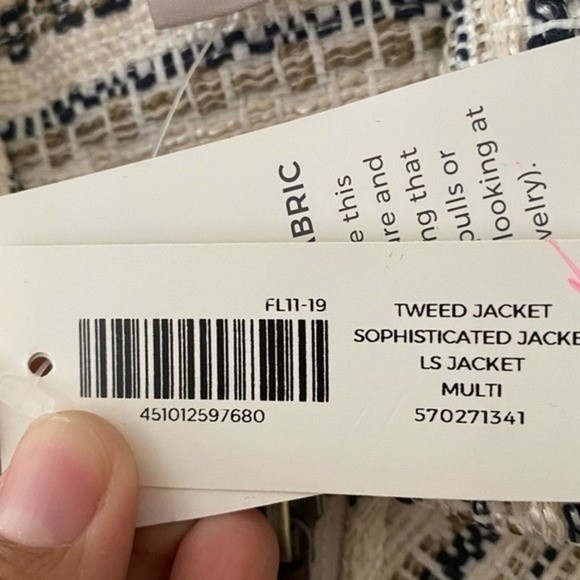 Chico’s Striped Tweed Jacket Blazer 1 - Picture 4 of 7